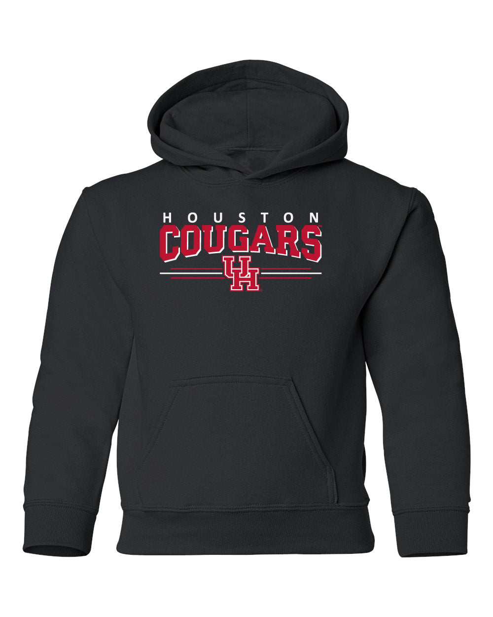 Houston Cougars Youth Hooded Sweatshirt - Cougars 3-Stripe UH Logo