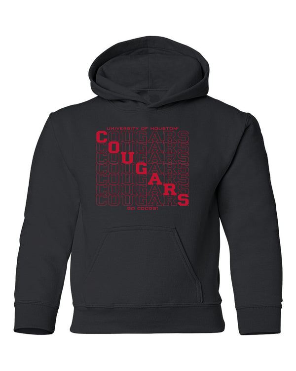 Houston Cougars Youth Hooded Sweatshirt - Diagonal Cougars Echo