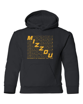 Missouri Tigers Youth Hooded Sweatshirt - Diagonal Echo Mizzou