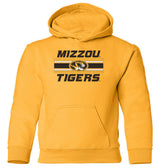 Missouri Tigers Youth Hooded Sweatshirt - Horiz Stripe Mizzou Tigers