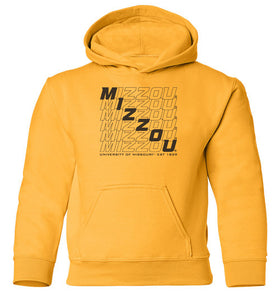 Missouri Tigers Youth Hooded Sweatshirt - Mizzou Diagonal Echo