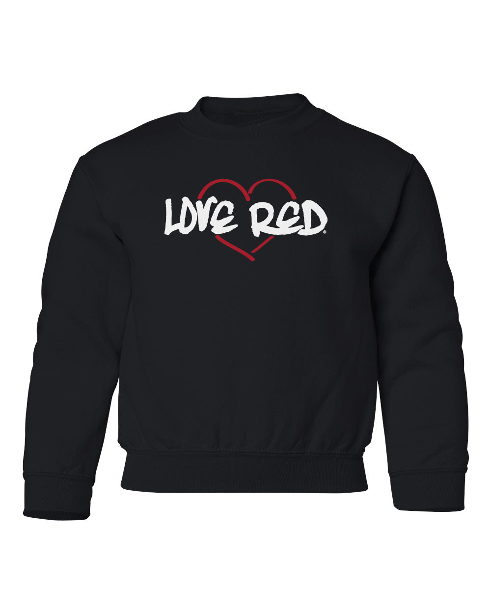 Nebraska Youth Crewneck Sweatshirt - "Love Red" Red Heart