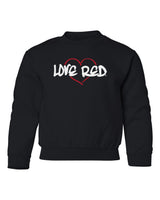 Nebraska Youth Crewneck Sweatshirt - "Love Red" Red Heart