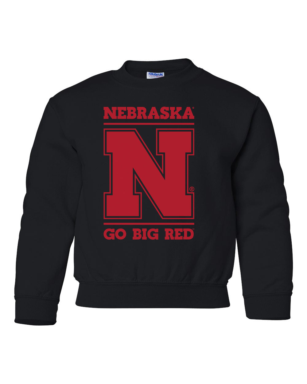 Nebraska Cornhuskers "Nebraska N GO BIG RED" Youth Crewneck Sweatshirt