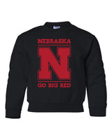 Nebraska Cornhuskers "Nebraska N GO BIG RED" Youth Crewneck Sweatshirt