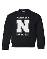 Nebraska Cornhuskers "Nebraska N GO BIG RED" Youth Crewneck Sweatshirt