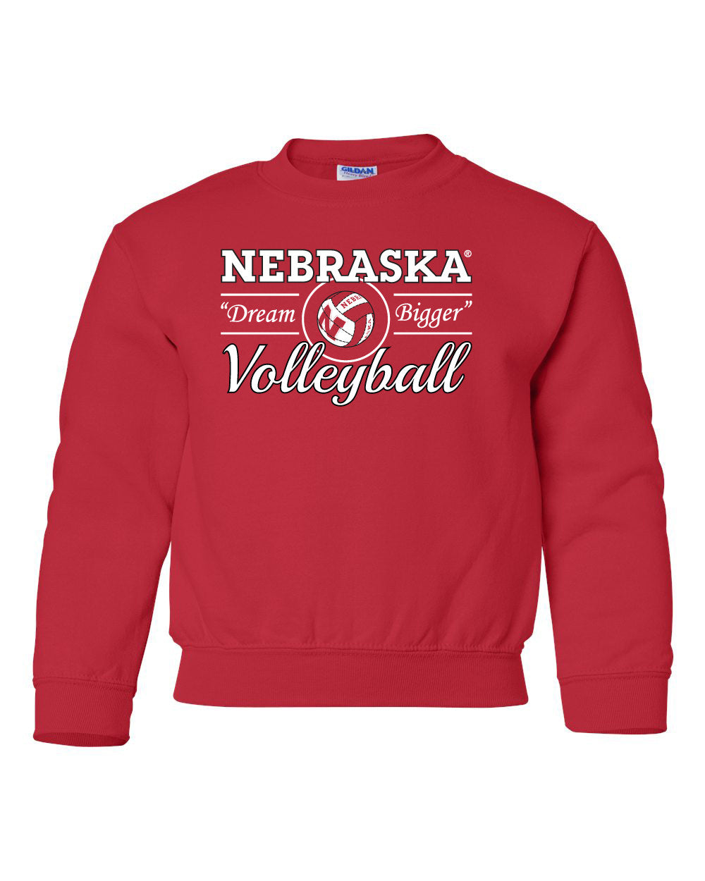 Nebraska Huskers Volleyball "Dream Bigger" Youth Crewneck Sweatshirt