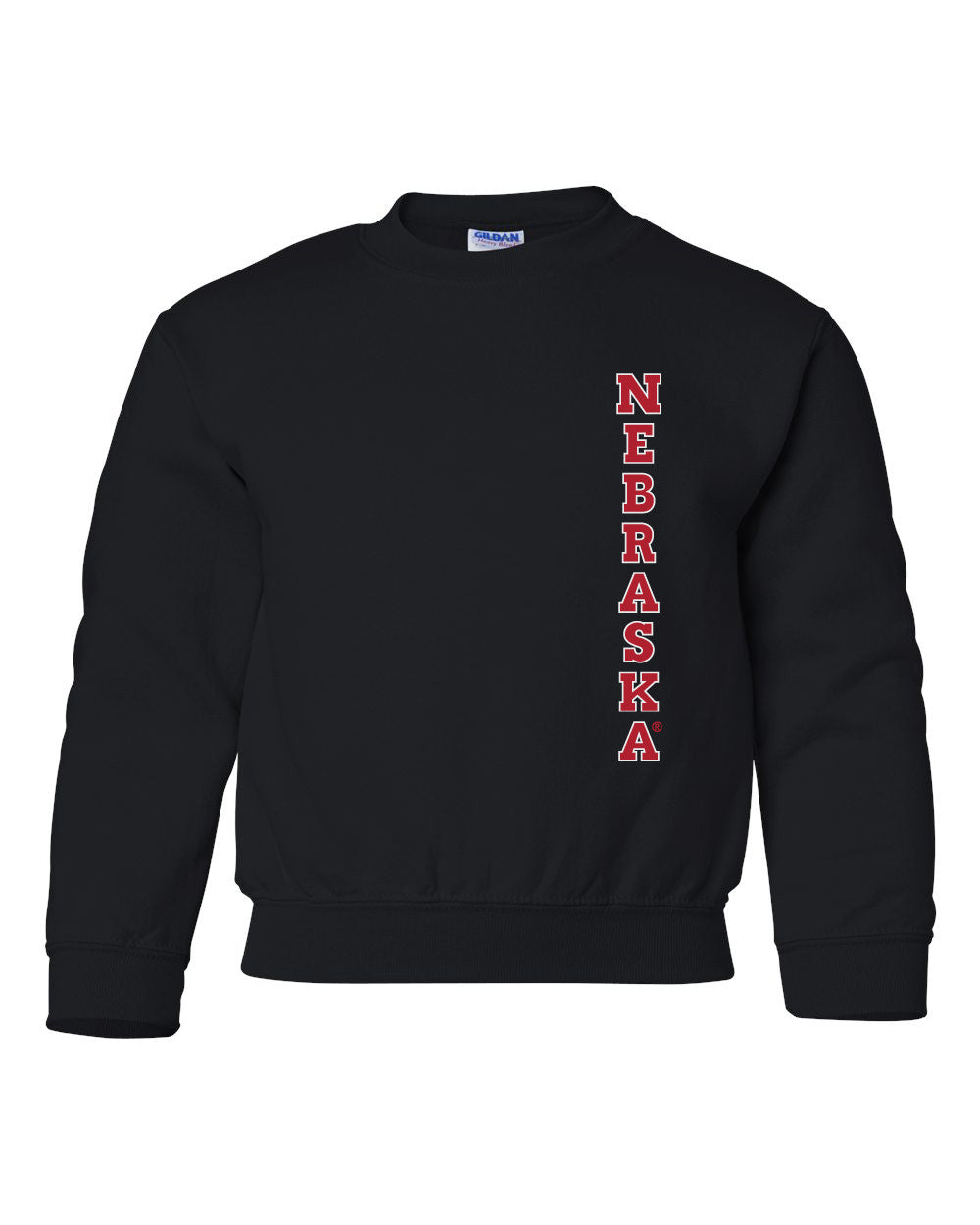 Nebraska Cornhuskers Vertical "NEBRASKA" Youth Crewneck Sweatshirt