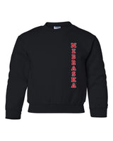 Nebraska Cornhuskers Vertical "NEBRASKA" Youth Crewneck Sweatshirt