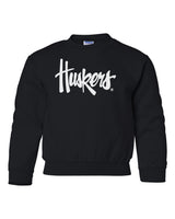 Nebraska Cornhuskers Legacy Script "Huskers" Youth Crewneck Sweatshirt