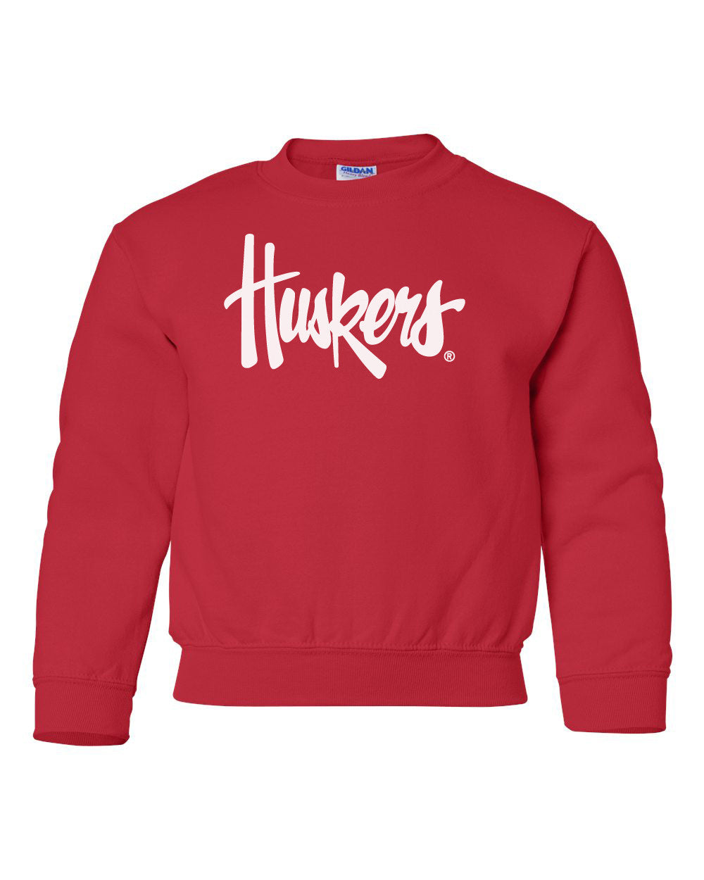 Nebraska Cornhuskers Legacy Script "Huskers" Youth Crewneck Sweatshirt
