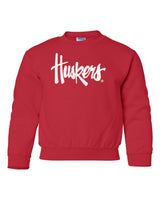Nebraska Cornhuskers Legacy Script "Huskers" Youth Crewneck Sweatshirt