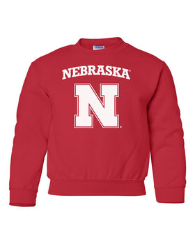 Nebraska Cornhuskers Block N Youth Crewneck Sweatshirt