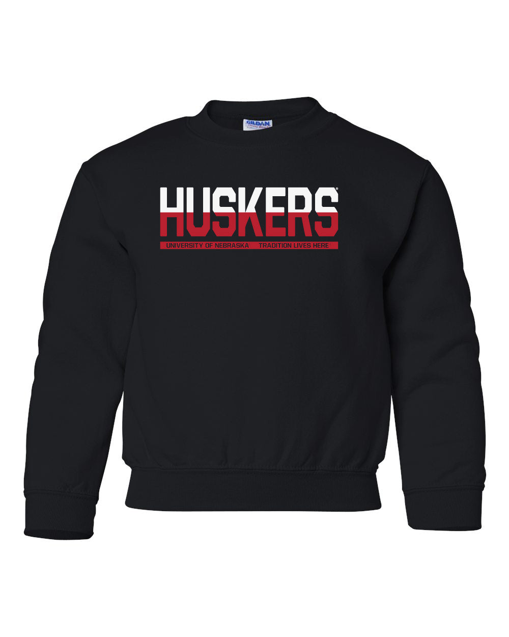 Nebraska Cornhuskers ½ & ½ "HUSKERS" Youth Crewneck Sweatshirt