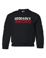 Nebraska Cornhuskers ½ & ½ "NEBRASKA" Youth Crewneck Sweatshirt