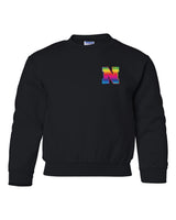 Nebraska Rainbow N Youth Crewneck Sweatshirt