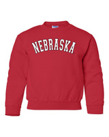 "NEBRASKA" Arch Youth Crewneck Sweatshirt
