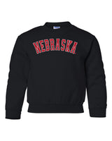 "NEBRASKA" Arch Youth Crewneck Sweatshirt
