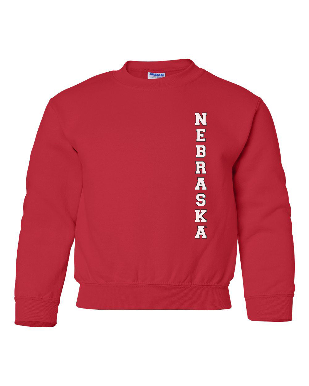 Vertical "NEBRASKA" Youth Crewneck Sweatshirt