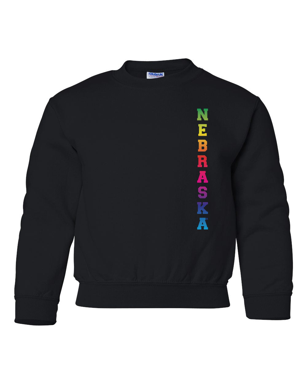 Rainbow "NEBRASKA" Huskers Youth Crewneck Sweatshirt