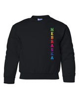 Rainbow "NEBRASKA" Huskers Youth Crewneck Sweatshirt