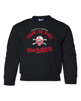 Nebraska Husker Youth Crewneck Sweatshirt - Script Blackshirts THROW THE BONES