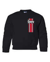 Nebraska Husker Youth Crewneck Sweatshirt - Vertical Stripe Script Huskers