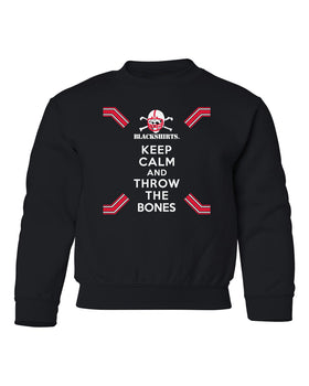 Nebraska Husker Youth Crewneck Sweatshirt - Keep Calm and THROW THE BONES