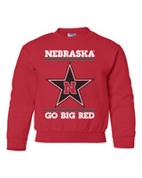 Nebraska Husker Youth Crewneck Sweatshirt - Star N GO BIG RED