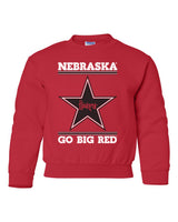 Nebraska Husker Youth Crewneck Sweatshirt - Star Huskers GO BIG RED