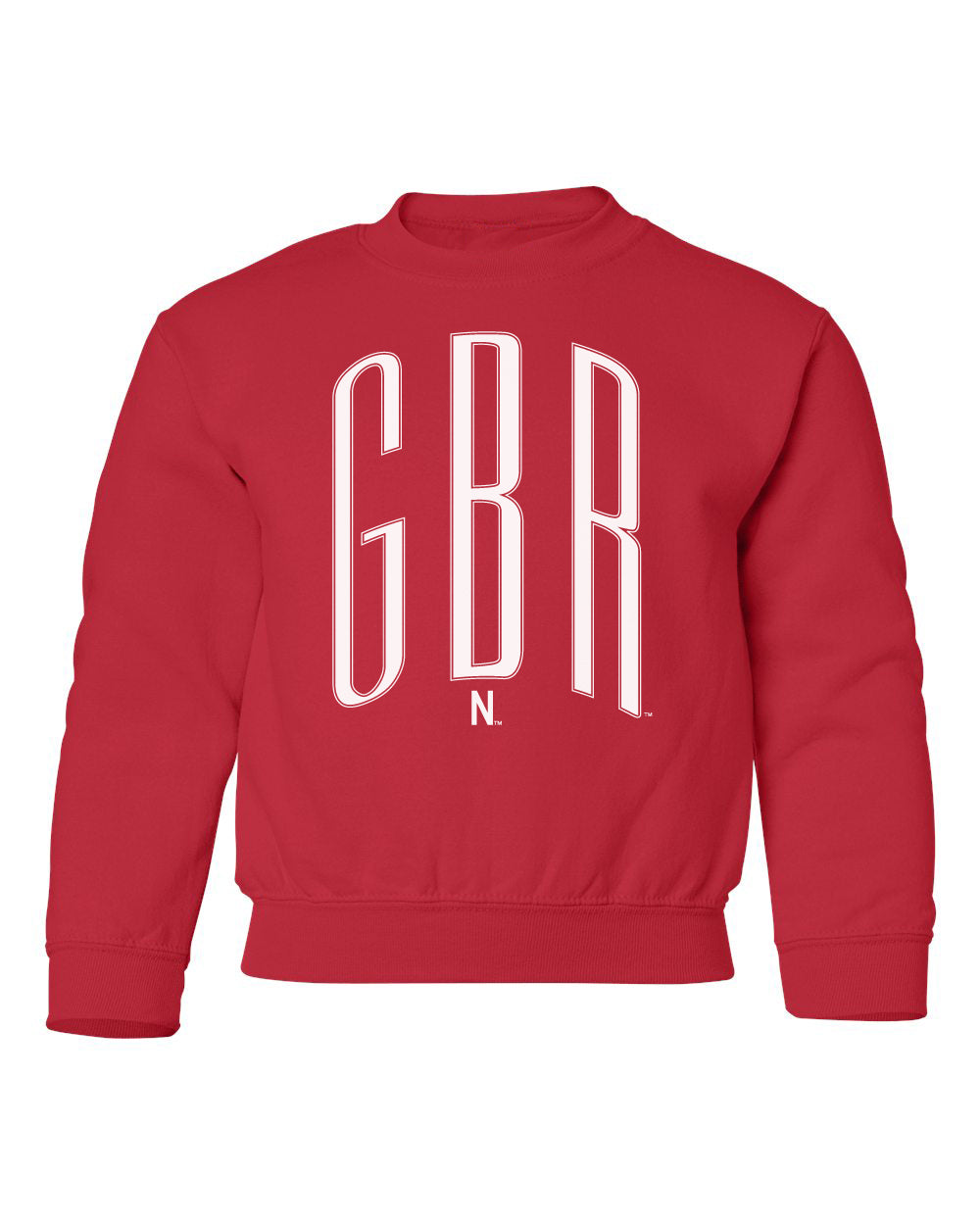 Nebraska Huskers Youth Crewneck Sweatshirt - White GBR
