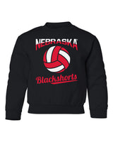 Nebraska Huskers Youth Crewneck Sweatshirt - Nebraska Volleyball Blackshorts