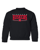 Nebraska Huskers Youth Crewneck Sweatshirt - Nebraska Huskers Stripe N