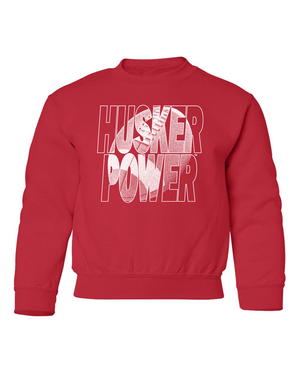 Nebraska Huskers Youth Crewneck Sweatshirt - Husker Power Football