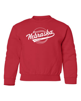 Nebraska Huskers Youth Crewneck Sweatshirt - Script Nebraska Baseball