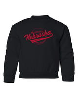 Nebraska Huskers Youth Crewneck Sweatshirt - Script Nebraska Baseball