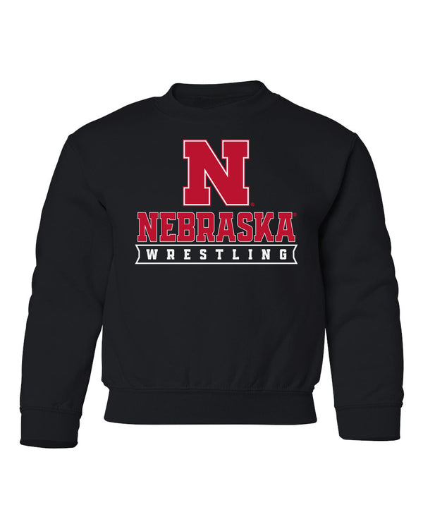 Nebraska Huskers Youth Crewneck Sweatshirt - Nebraska Wrestling