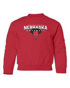 Nebraska Huskers Youth Crewneck Sweatshirt - Nebraska Softball Tradition of Excellence