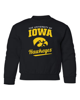 Iowa Hawkeyes Youth Crewneck Sweatshirt - The University Of Iowa Script Hawkeyes