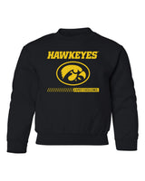Iowa Hawkeyes Youth Crewneck Sweatshirt - Hawkeyes with Oval Tigerhawk - Expect Excellence