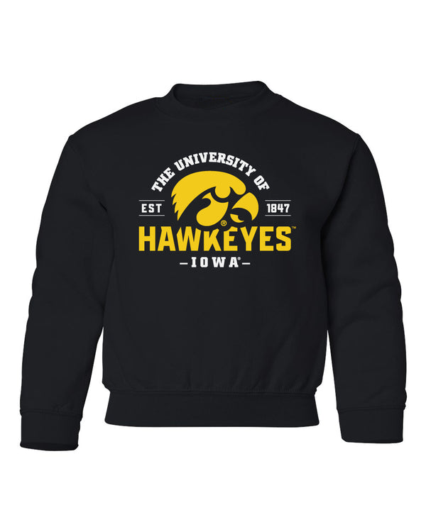 Iowa Hawkeyes Youth Crewneck Sweatshirt - The University of Iowa Hawkeyes EST 1847