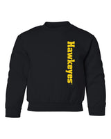 Iowa Hawkeyes Youth Crewneck Sweatshirt - Vertical Offset Hawkeyes