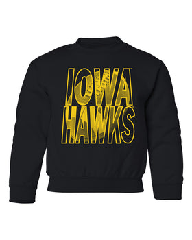 Iowa Hawkeyes Youth Crewneck Sweatshirt - Iowa Hawks Football Image