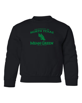 North Texas Mean Green Youth Crewneck Sweatshirt - North Texas Arch Primary Logo