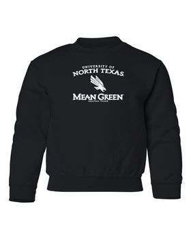 North Texas Mean Green Youth Crewneck Sweatshirt - UNT Arch Primary Logo