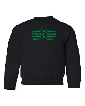 North Texas Mean Green Youth Crewneck Sweatshirt - North Texas Football Laces