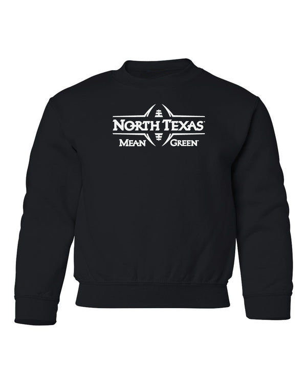North Texas Mean Green Youth Crewneck Sweatshirt - Mean Green Football Laces