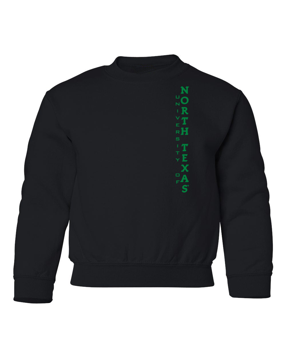 North Texas Mean Green Youth Crewneck Sweatshirt - Vertical University of North Texas