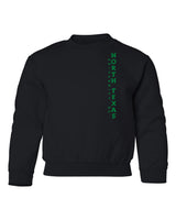 North Texas Mean Green Youth Crewneck Sweatshirt - Vertical University of North Texas