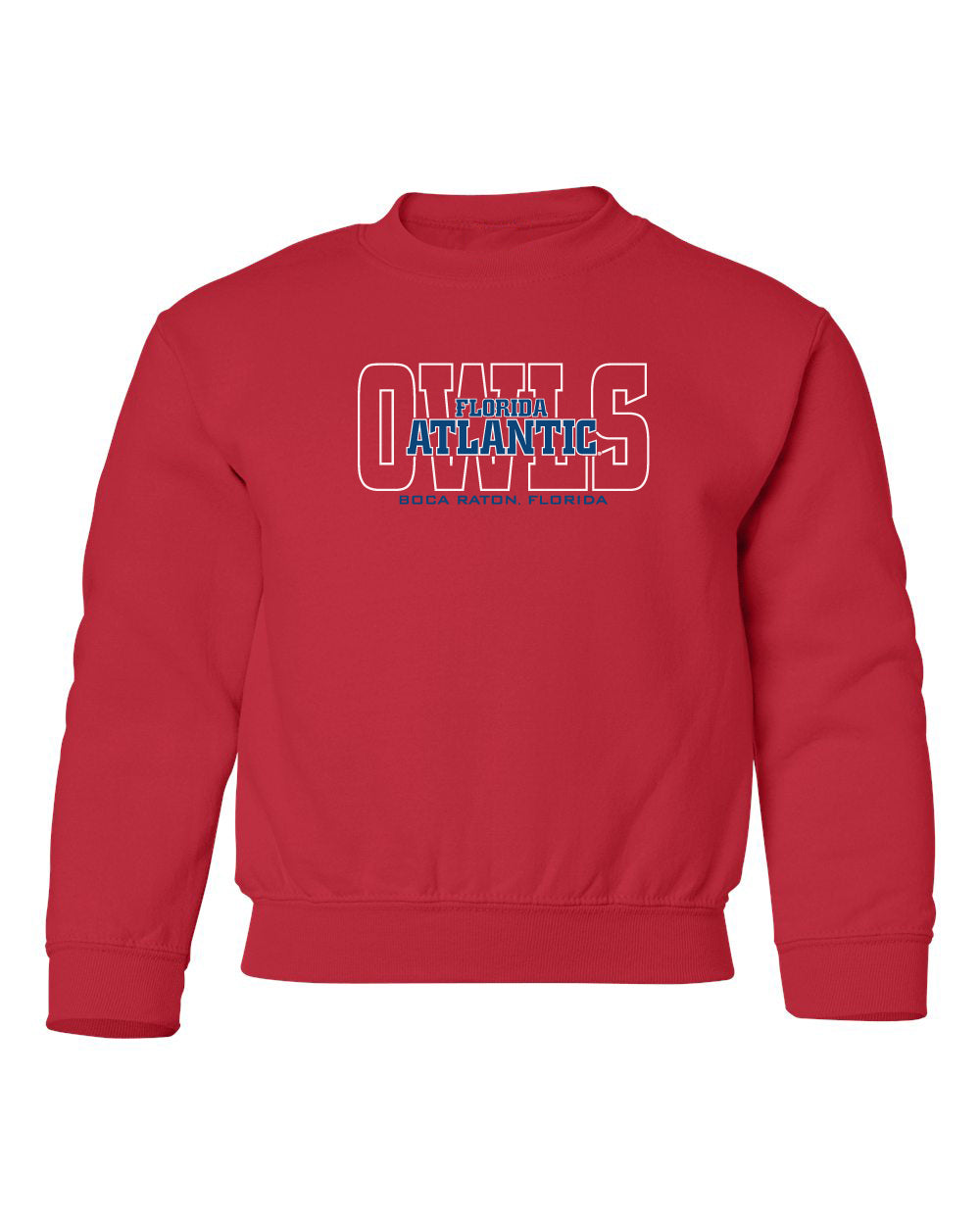 Florida Atlantic Owls Youth Crewneck Sweatshirt - FAU Owls Background